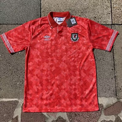 Wales Umbro National Team 1990/1992 Home Football Shirt Camiseta Replica XL NEW • £30