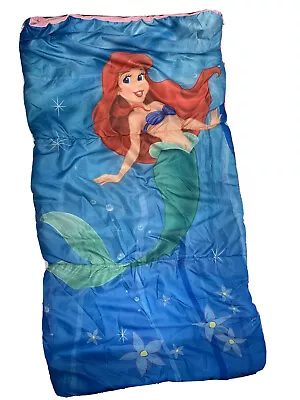 Little Mermaid Disney Youth Sleeping Bag Ariel Kids Play Hut Blue Vintage • $28.02