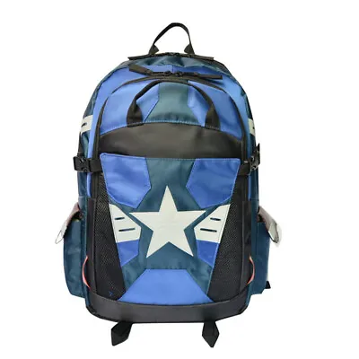 Marvel Comic Rucksack Schoolbag Blue Backpack Captain America The Avengers • £36.99