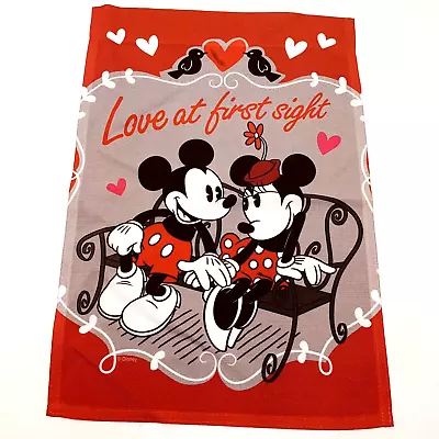 DISNEY 12.5” X 18  Mickey & Minnie Mouse Garden Flag - Love At First Sight • $4.95