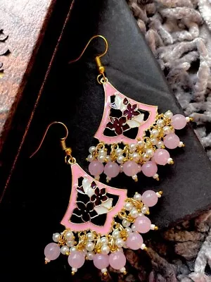 Meenakari Bollywood  Geometrical Earring • $15.95