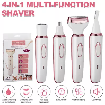 4 In 1 Electric Women Lady Shaver Hair Arm Leg Bikini Face Remover Razor Trimmer • $25.99