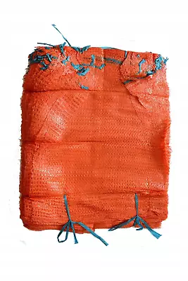 100 Orange Net Sacks 60cm X 100cm Mesh Woven Bags Kindling Logs Onions • £29.99