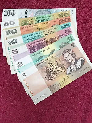  Old Australian Paper Bank Notes- $100 $50 $20 $10 $5 $2 $1 • $400
