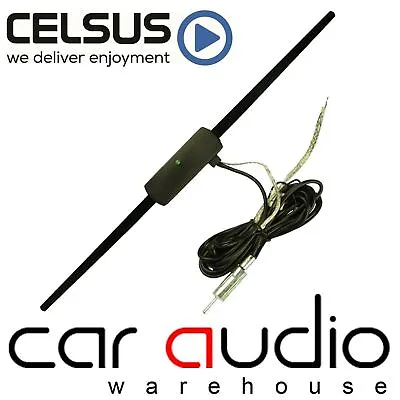 Universal Windscreen Glass Mount Car Stereo Radio Amplified AM FM Aerial Antenna • £8.95