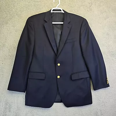 Lauren Ralph Lauren Men’s Blazer 40 R Navy Blue Gold Crest Buttons Sports Coat • $44.09