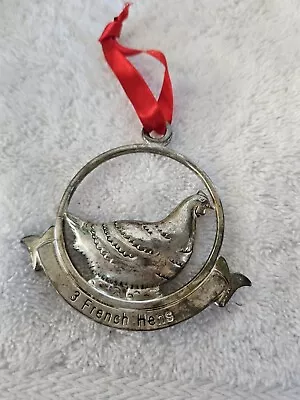 Godinger Silverplate  12 DAYS OF CHRISTMAS 3 FRENCH HENS 3 1/4  Ornaments • $11