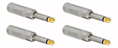 4 Pack) Procraft PC-TJ034 Mono 1/4  6.35mm TS Guitar Connector Plug Solder Tabs • $7.52
