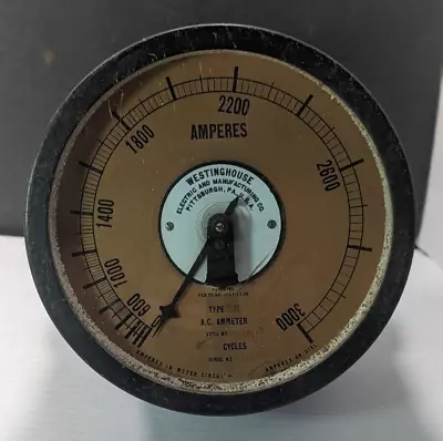 Westinghouse Antique Ammeter Steampunk Electrical Meter Industrial Gauge • $110.49