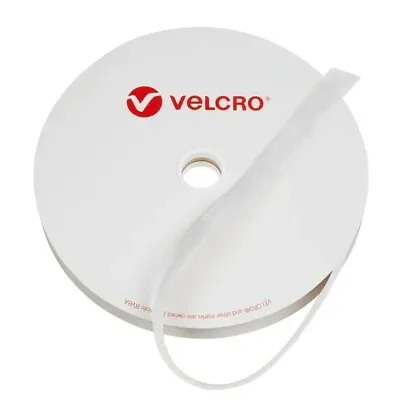 Genuine Velcro Brand Adhesive Loop Only Coins 20mm White (25 Metres Roll) • £29.95