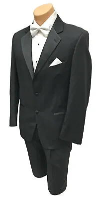 Men's Black Joseph Abboud Signature Tuxedo Jacket With Satin Notch Lapels 40R • $8.99