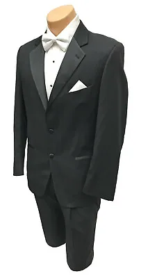 Men's Black Joseph Abboud Signature Tuxedo Jacket With Satin Notch Lapels 43R • $19.99