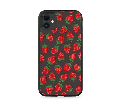 £11.90 • Buy Black And Red Strawberry Retro Fruit Rubber Phone Case Strawberries Shapes F079