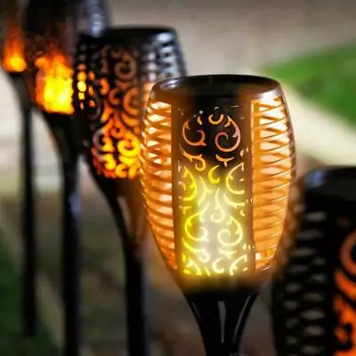 £13.99 • Buy Garden Solar LED Flame Effect Torch Large Stake Light Patio Pathway Border Decor