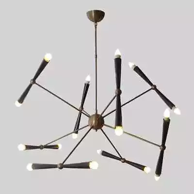 Mid Century Style Eight Arm Sixteen Lights Brass Sputnik Chandelier Ceiling Ligh • $549