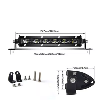 6D Single Row Slim LED Work Light Bar Spot Flood Fog Driving ATV SUV UTV Offroad • $12.89