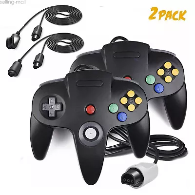 2 Pack Wired N64 Controller +2 X 6ft Extension Cords For Nintendo 64 Video Games • $25.99