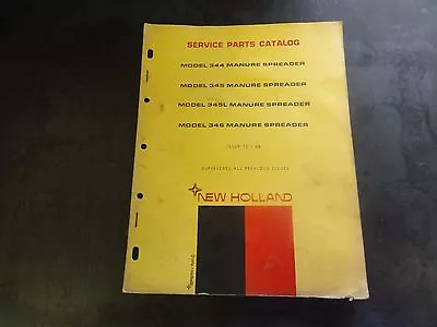 New Holland 344 345 345L 346 Manure Spreader Service Parts Catalog     12-68 • $16.95