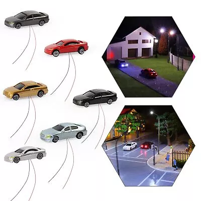 8pcs N Gauge 1:150 Head Lighted Model Car Model Layout 12V EC150 • £9.99