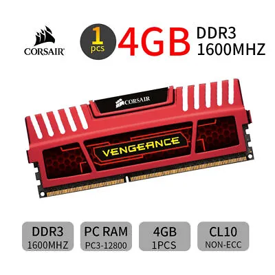 Corsair Vengeance 32GB 4G DDR3 1600MHz CL10 PC3-12800U Desktop Memory RAM LOT BR • $9.89