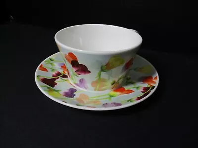 Grafton Living By Iams Floral Cup And Saucer Fine China England • $8