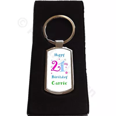 Personalised 13th 16th 18th 21st Birthday Milestone Fun Metal Keyring Gift • £5.99