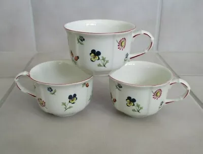 Set Of 3 Villeroy & Boch FRANCE “Petite Fleur” 2 3/8  Coffee Tea Cups France • $37.99