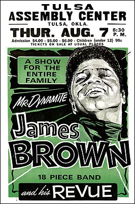 JAMES BROWN 1969 Tulsa Oklahoma Concert Poster Assembly Center • $12.99