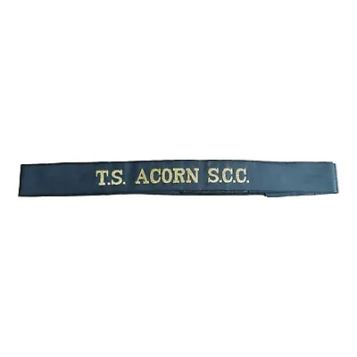 T.S. Training Ship Acorn S.C.C. Sea Cadet Corps Full Length Navy Cap Tally • £6.99