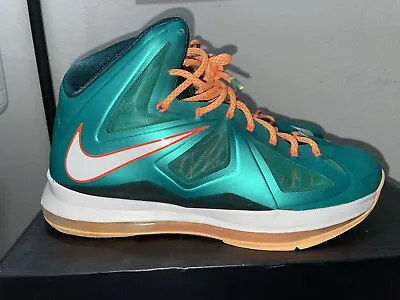 Size 12.5 - Nike LeBron 10 Miami Dolphins 2013 • $140