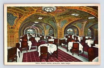 Postcard New York CIty NY Hotel McAlpin Grill Room 1930s Unposted White Border • $4