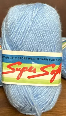 Lot Of 5 Lana Moro Acrylic Super Soft 3 Sport Yarn 175 Yd Color #540 Baby Blue • $11.99