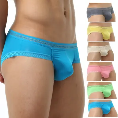 Mens Underwear Lot 3PC Mens Boxer Briefs Ice Silk Translucent Lace Mens Panties • $16.69