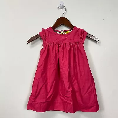 Mini Boden Corduroy Pink Lined Dress Girls 2-3 Y Ruffle Sleeve Kids • $24.98