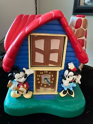 Vintage Seiko Disney Mickey Minnie & Donald Talking Tabletop Alarm Clock • $45