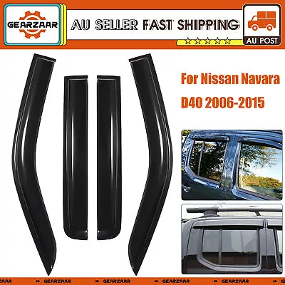 Weathershields Window Sun Visors Weather Shields For Nissan Navara D40 2006-2015 • $39.19