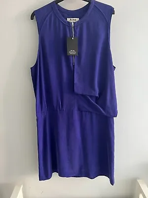 £45 • Buy Acne Sudios Twist Drape Dress Purple Sz UK 14 ( EU 42)