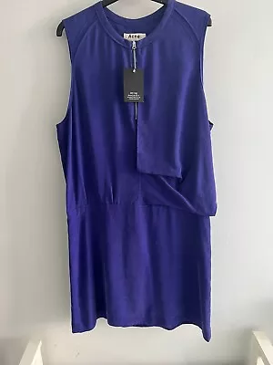 Acne Sudios Twist Drape Dress Purple Sz UK 14 ( EU 42) • £35