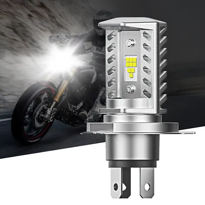 For Motorcycle H4 Headlight LED Hi/Lo Beam Front Light Bulb Super Bright 6500K • $16.52