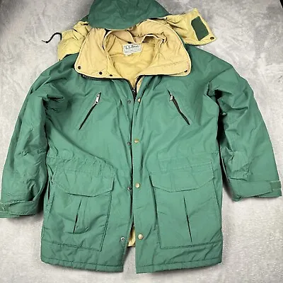 Vintage LL Bean Maine Warden Parka Coat Green Medium GoreTex Down Jacket USA • $99.90