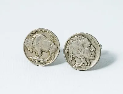 Buffalo And Indian Head Nickel Coin Cufflinks--Bison Money American Jewelry • $14