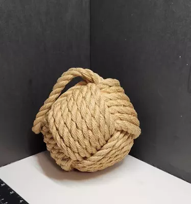 Large Knot Nautical Rope Ball Quality Fishing Boat Rope Door Stopper Over 3 Lbs • $12