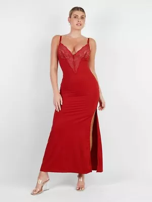 New Popilush Sexy Lace Slip Split Maxi Dress • $40