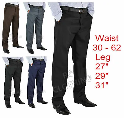 Mens Big Size Casual/Formal Trousers/Pants Waist 30-66 Leg Length 27 29  31  • £10.99
