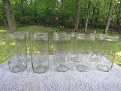 $75 • Buy Lot 10 Vintage Ball Freezer Jars 124A  20 Ounces Harvest Wide Mouth 2-1/2 Cups