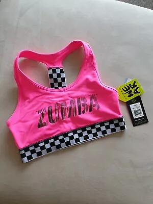 Zumba Better Faster Scoop Bra Top Size S Colour Gumball New With Tags • £30