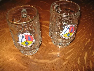 PAIR OF 2 Beer MUG 50th EMS Hahn Air Base Germany ANNUAL CHRISTMAS PARTY 1980 • $99.99