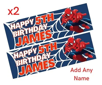 £5.49 • Buy 2x Personalised Marvel SpiderMan Birthday Banner LARGE Poster ADD ANY NAME AGE