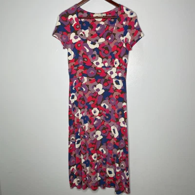 £24.48 • Buy Boden Audrey Midi Dress Women Sz 6L Pink Purple Floral Jersey Stretch Scoop Neck