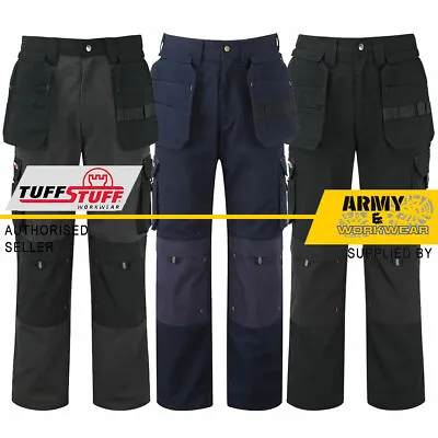 £27.99 • Buy Tuff Stuff Extreme Mens Work Trousers Cordura Knee Pad Pockets Heavy Canvas 700